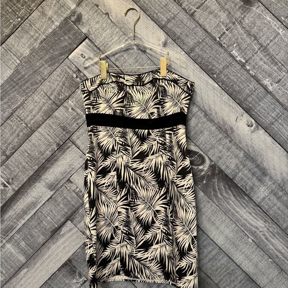 H&M Black and White Strapless Sheath Dress Cocktail Party Cruise Resort Wear